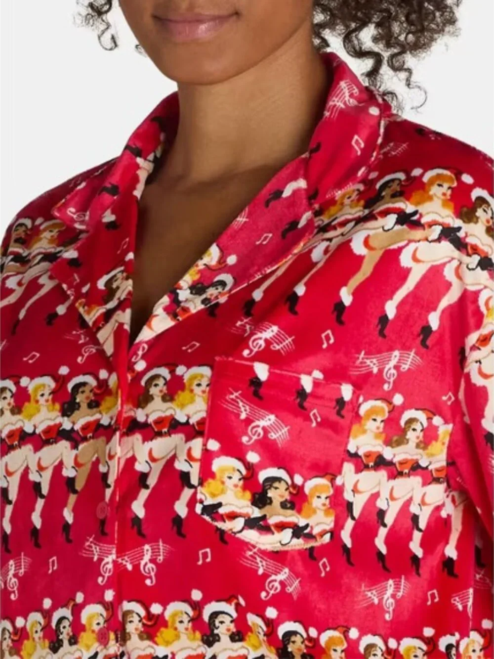 Holiday Time Christmas Pajamas Rockettes Dancing Girls Red Velour S 4-6 NWOT